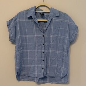 Patagonia Blue Windowpane Short-Sleeve Button-Down Shirt